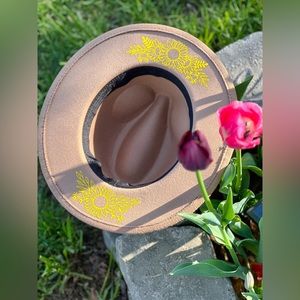 Sunflower fedora handmade